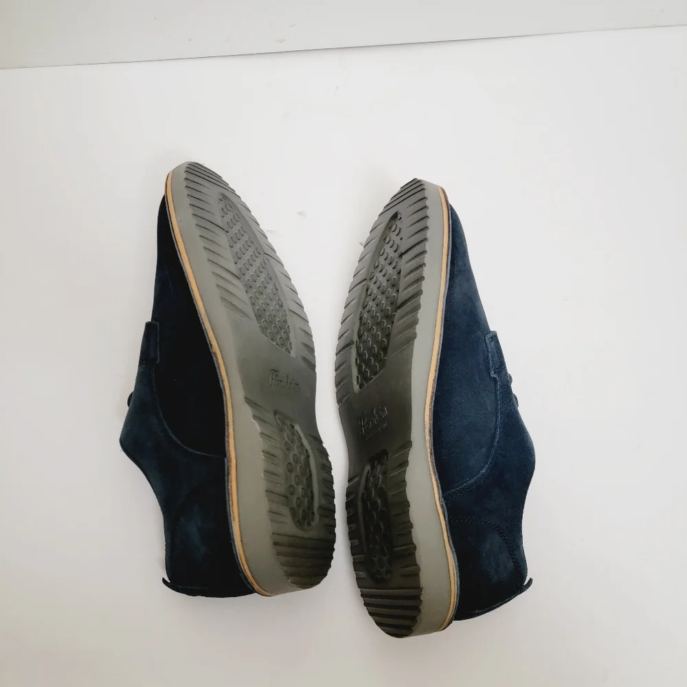FLORSHEIM velvet Lace dress shoes in Suede Blue